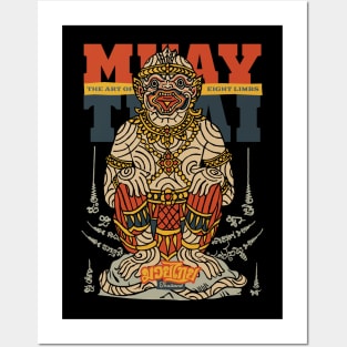 Muay Thai Tattoo Hanuman The Art of Eight Limbs Posters and Art